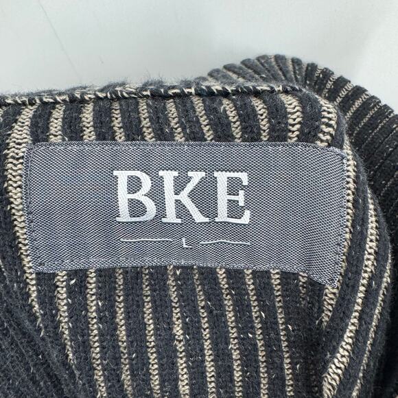VTG Y2K BKE by Buckle Quarter Zip Sweater Mens L Black Gray NEW Knit Pullover - Picture 7 of 9